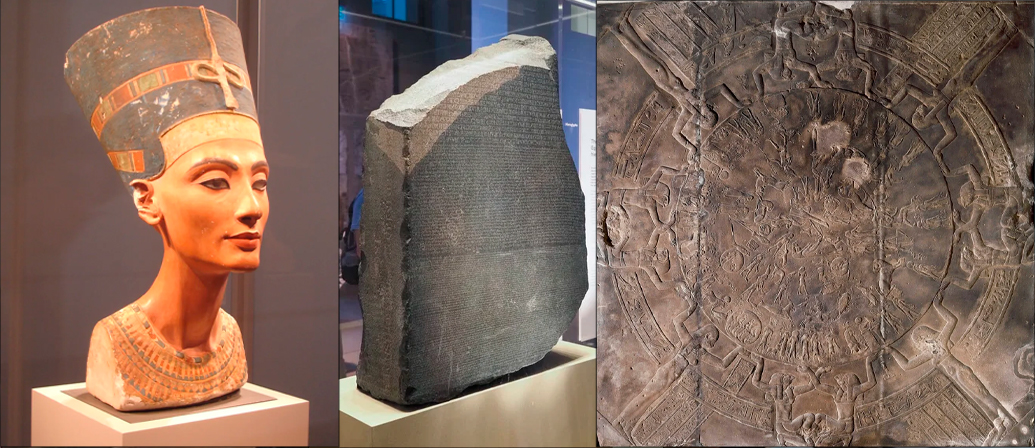 Бюст Нивертити, Розеттский камень, Дендерский Зодиак