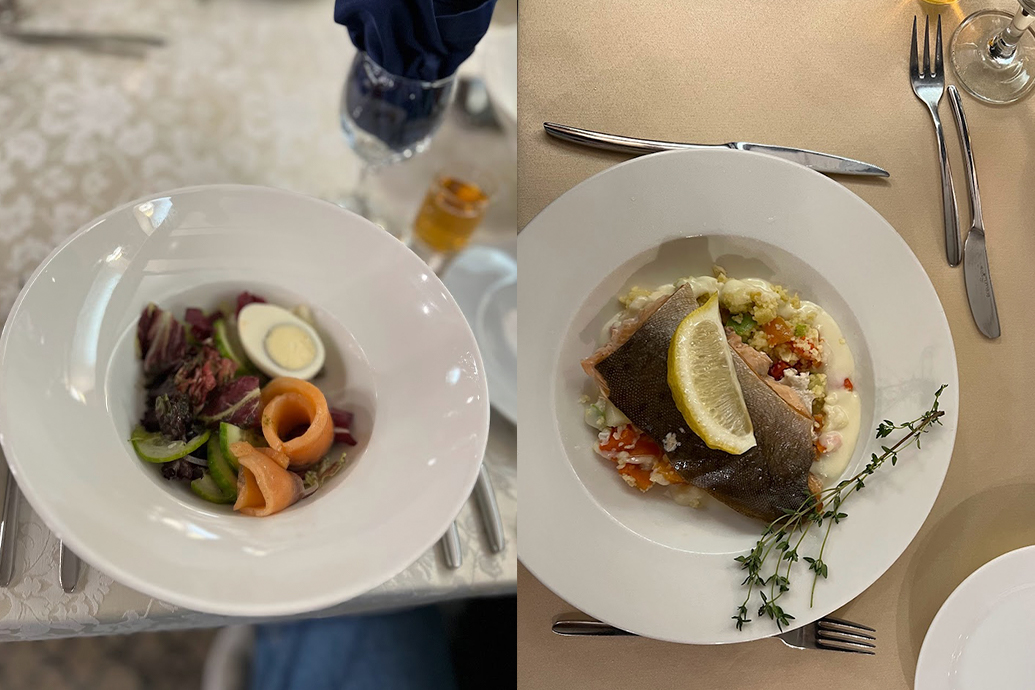 Теплоход Лунная Соната. Сервировка обеда